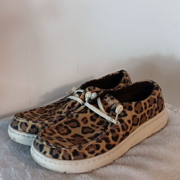 Ariat Hilo Leopard Print Slipon Shoes - Picture 7 of 7